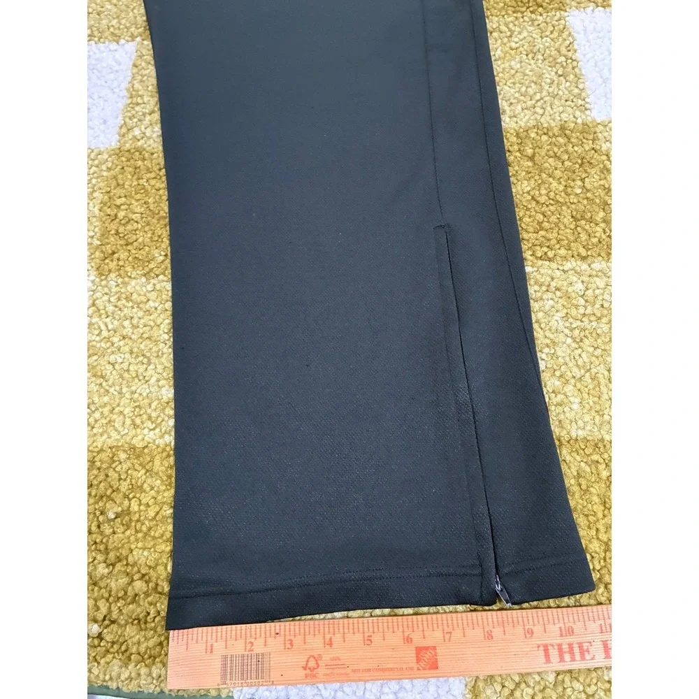 Nike Mens XL Black Wide Leg Athletic Track Pants Ankle Zip Back Pocket XL
